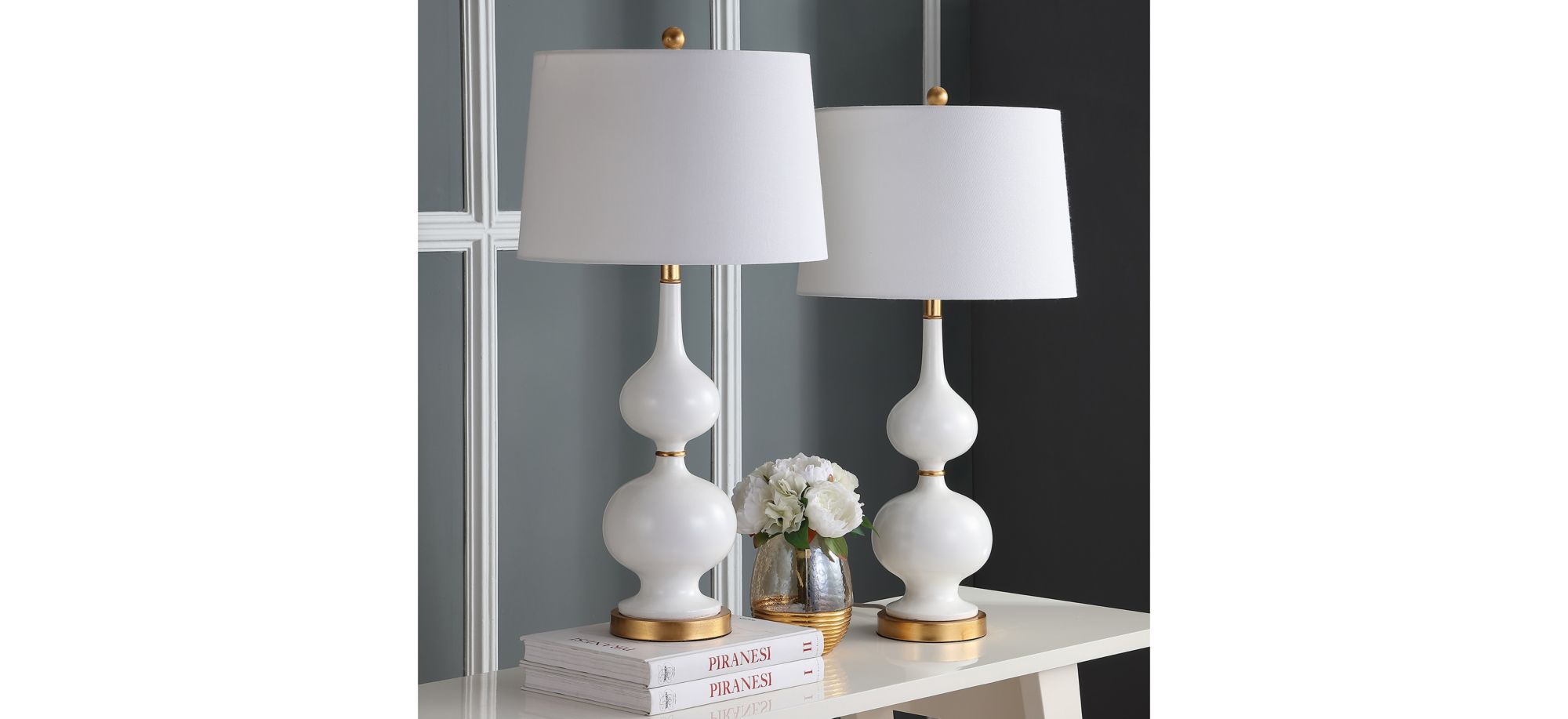 Alanis Table Lamp in White by Safavieh