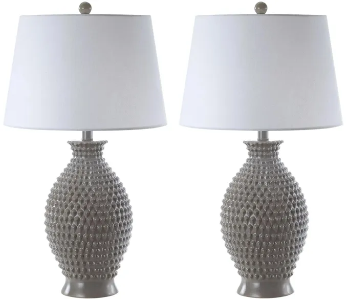 Minton Table Lamp Set in Gray by Safavieh