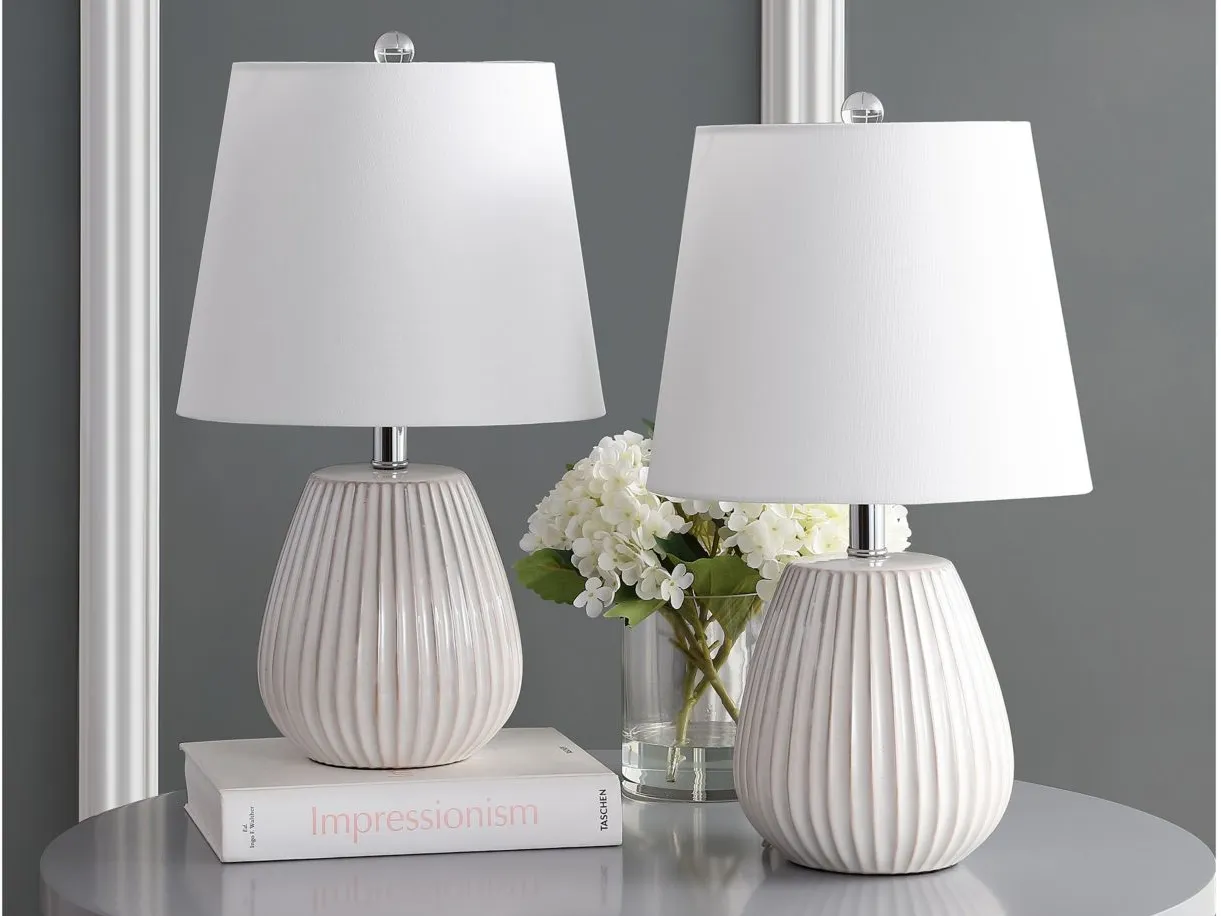 Makenna Table Lamp Set in White by Safavieh