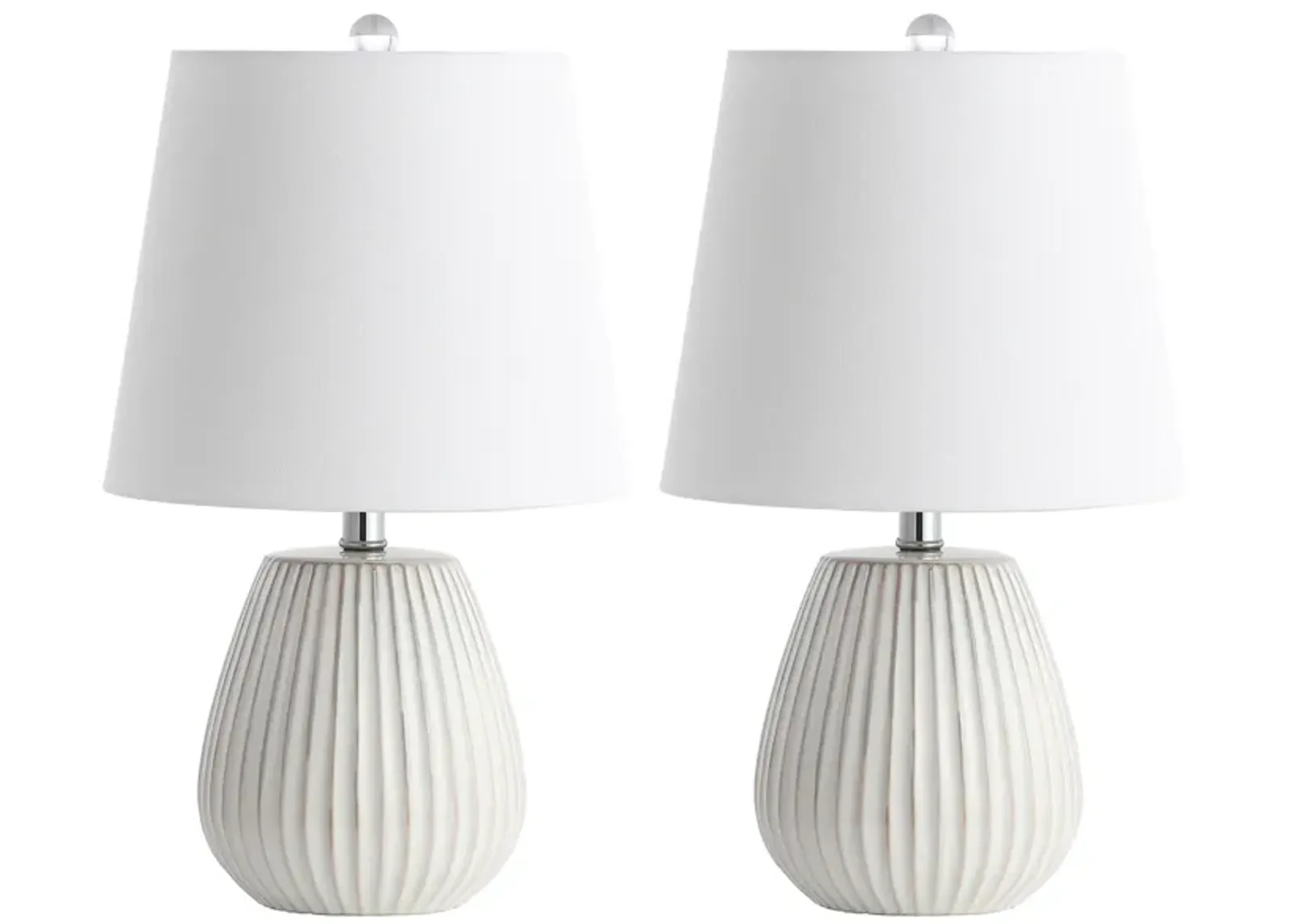 Makenna Table Lamp Set in White by Safavieh