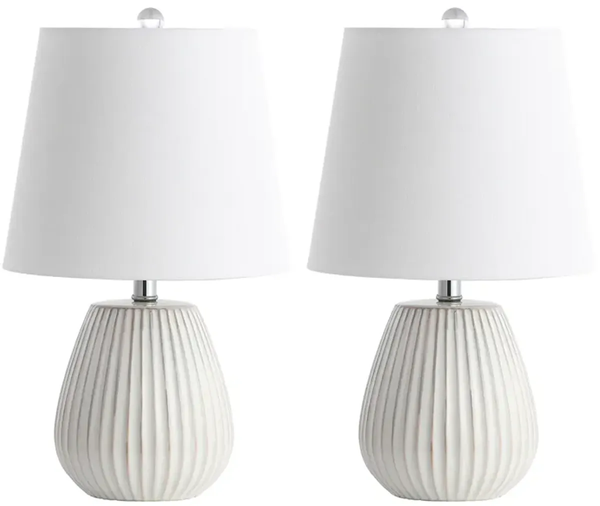 Makenna Table Lamp Set in White by Safavieh