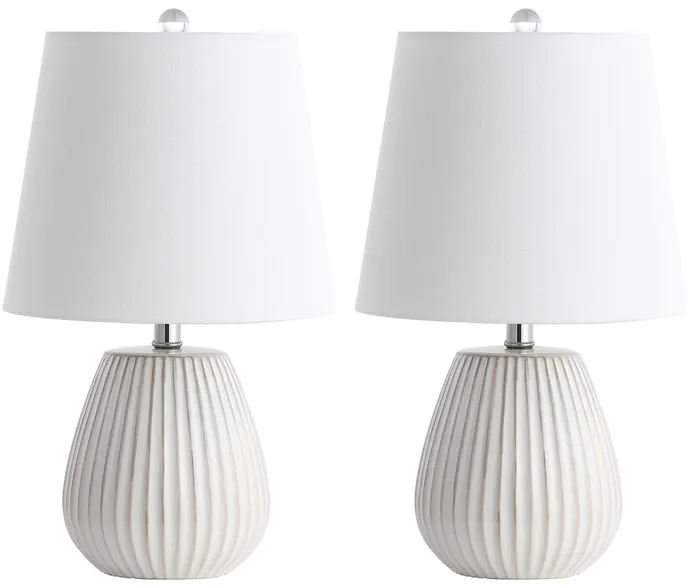 Makenna Table Lamp Set in White by Safavieh