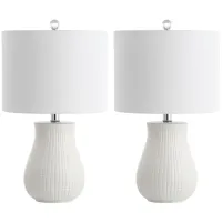 Alisha Table Lamp Set in White by Safavieh