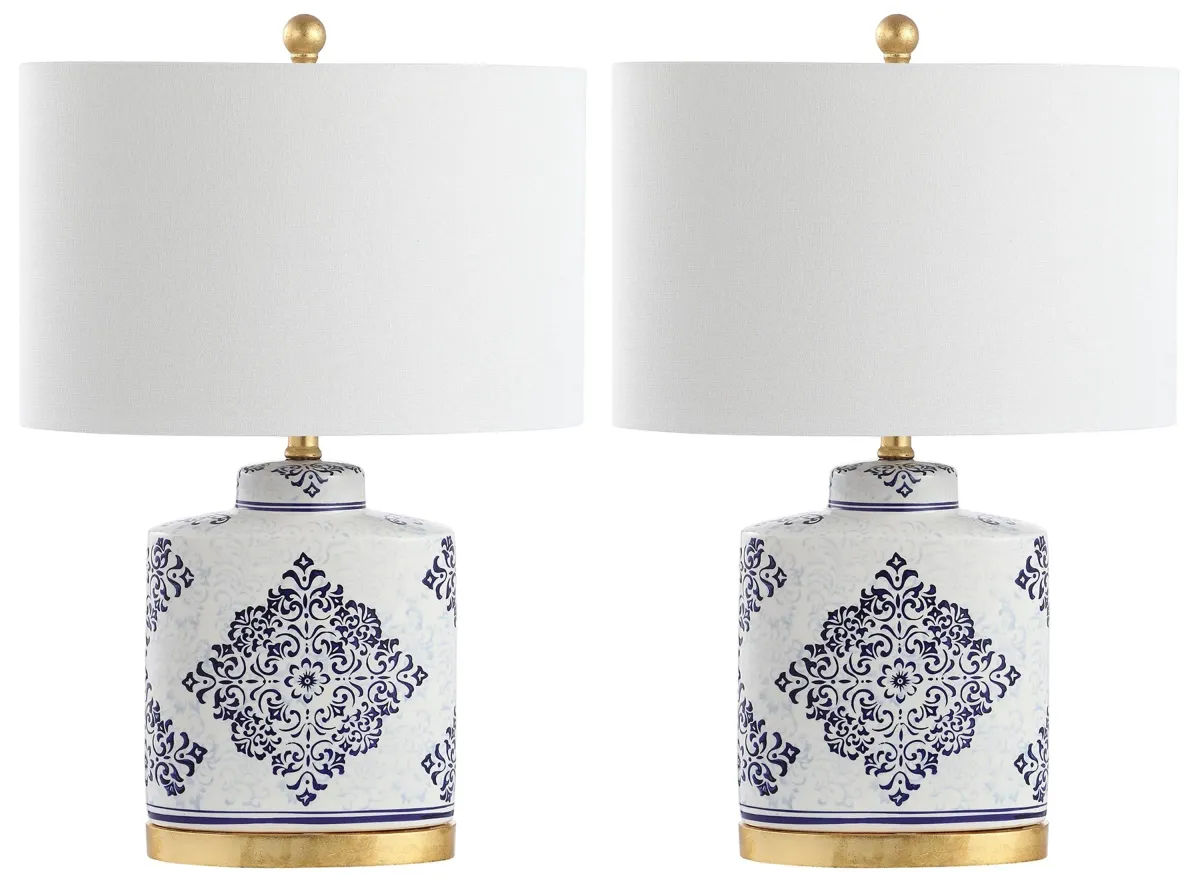 Darcia Table Lamp Set in Blue by Safavieh