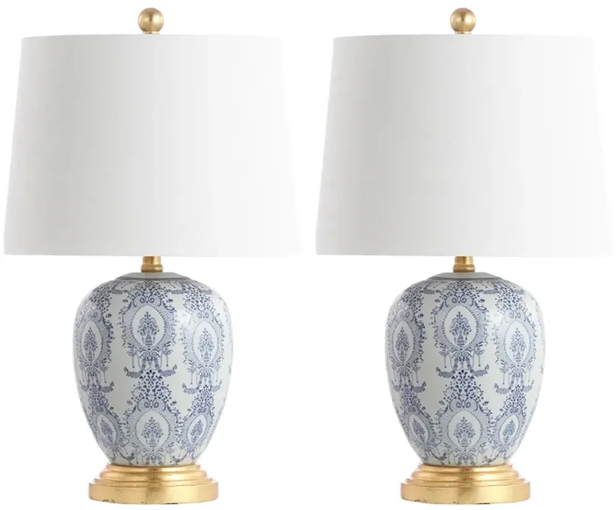 Lian Table Lamp Set in Blue by Safavieh