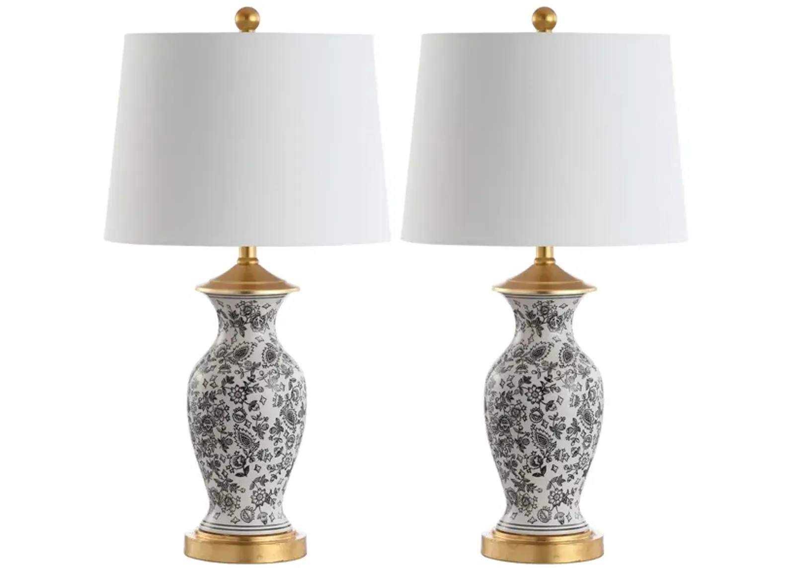 Kyra Table Lamp Set in White by Safavieh