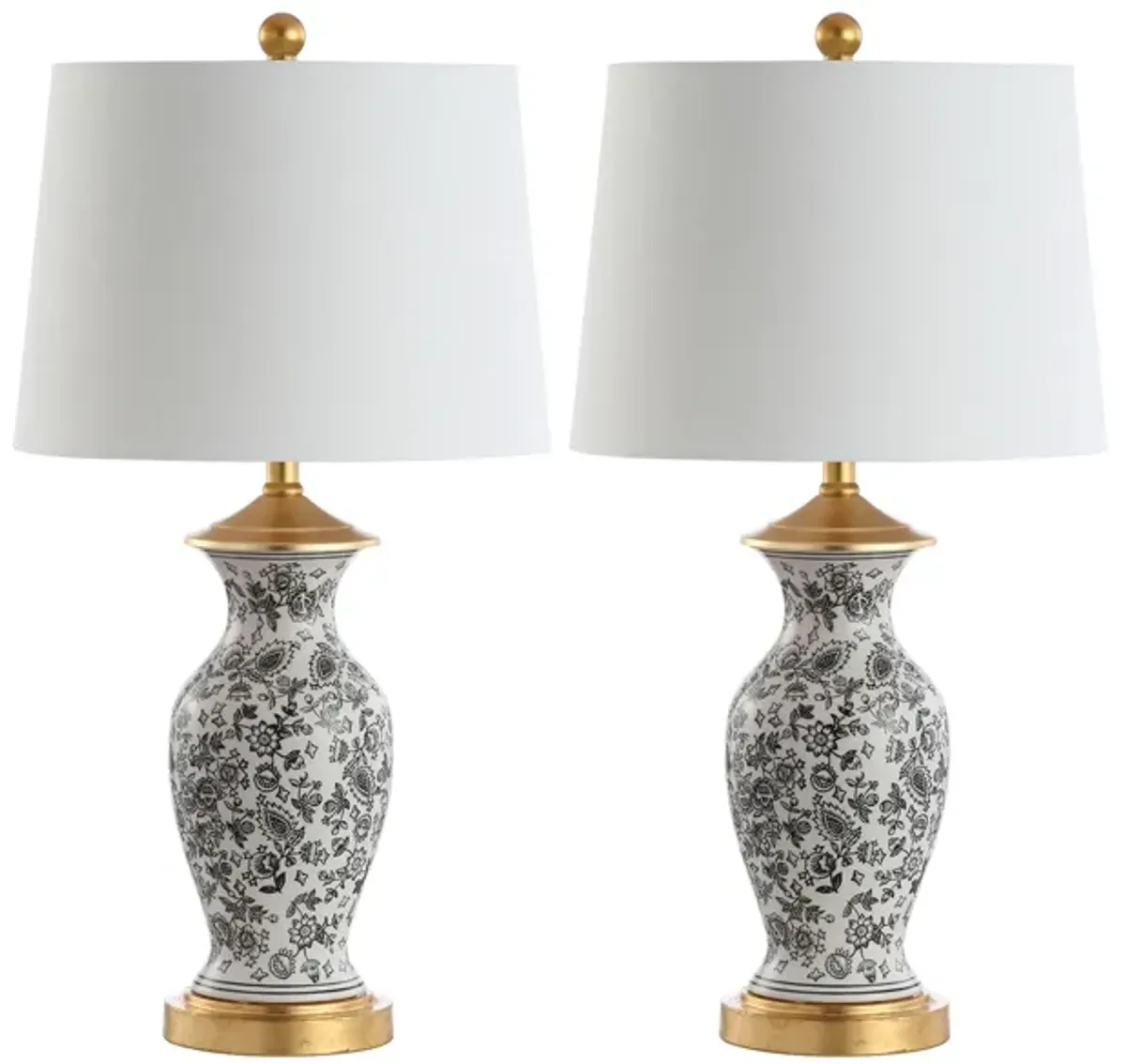 Kyra Table Lamp Set in White by Safavieh