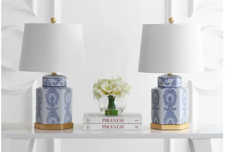 Myla Table Lamp Set in Blue by Safavieh