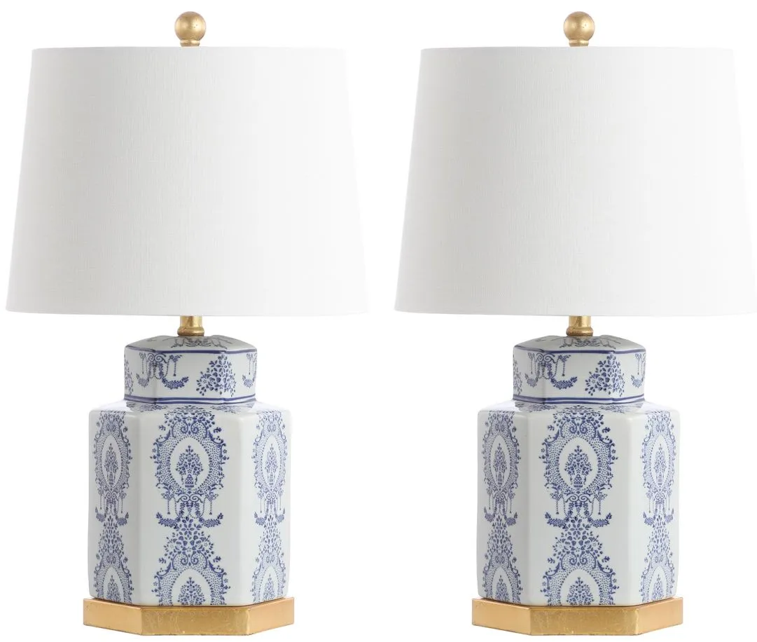 Myla Table Lamp Set in Blue by Safavieh