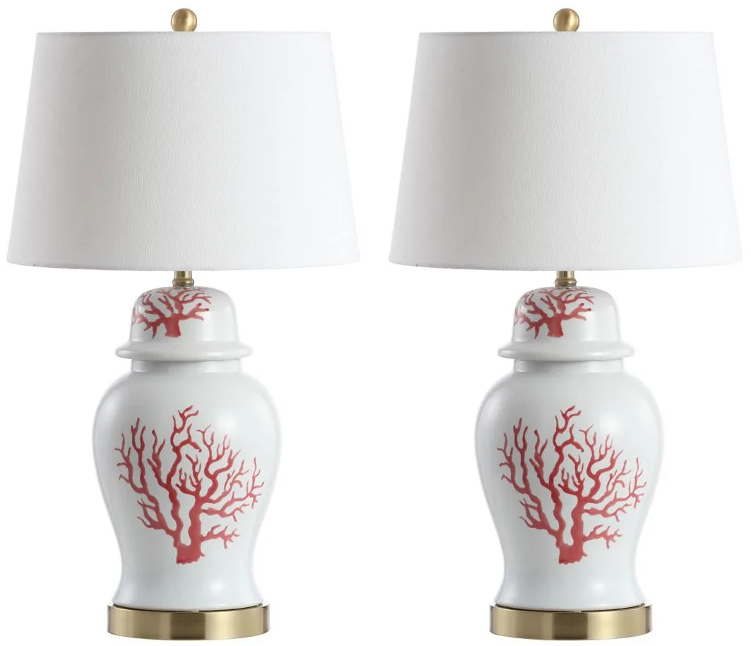 Charlson Table Lamp Set in Red by Safavieh