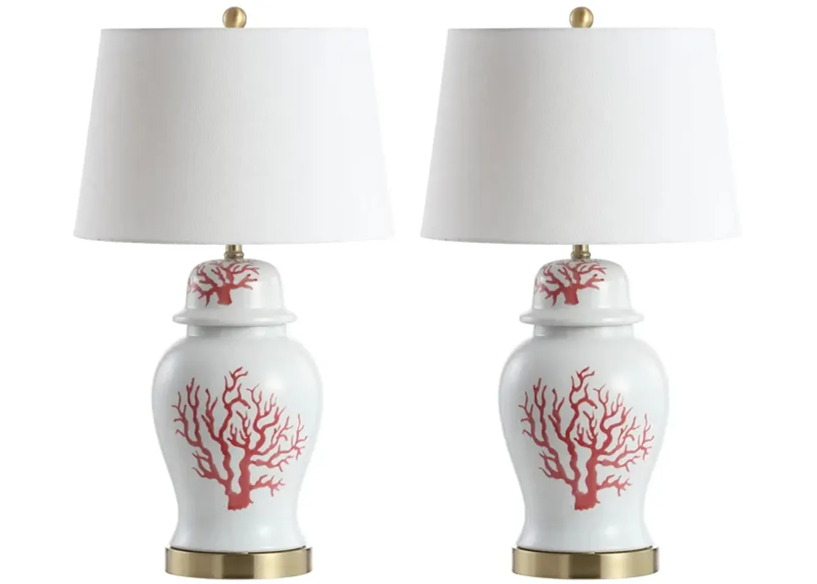 Charlson Table Lamp Set in Red by Safavieh