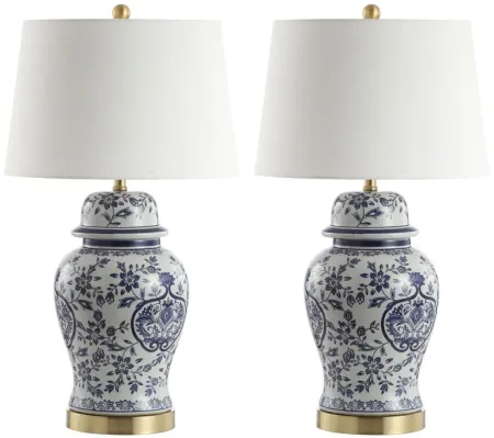Davion Table Lamp Set in Blue by Safavieh