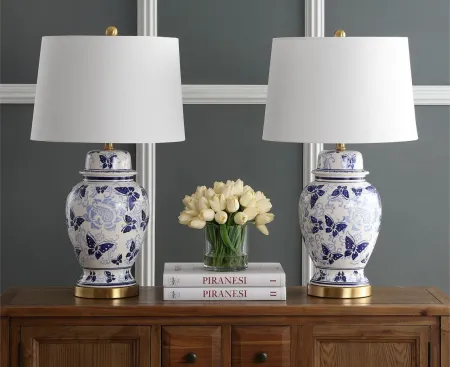 Lucca Table Lamp Set in Blue by Safavieh
