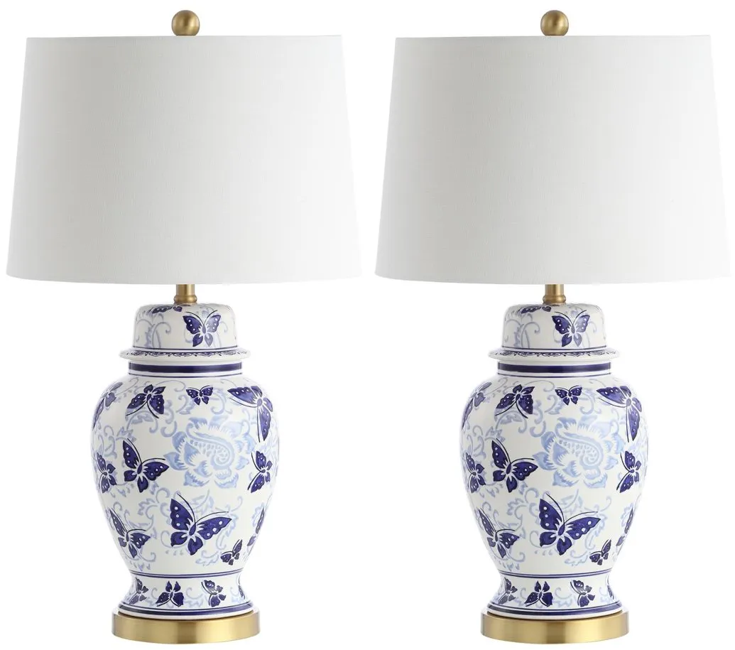 Lucca Table Lamp Set in Blue by Safavieh