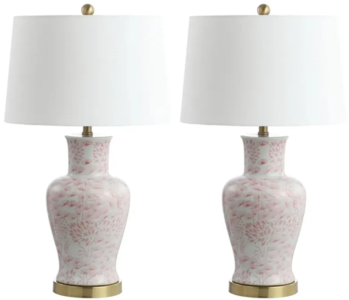 Bentlee Table Lamp Set in Pink by Safavieh