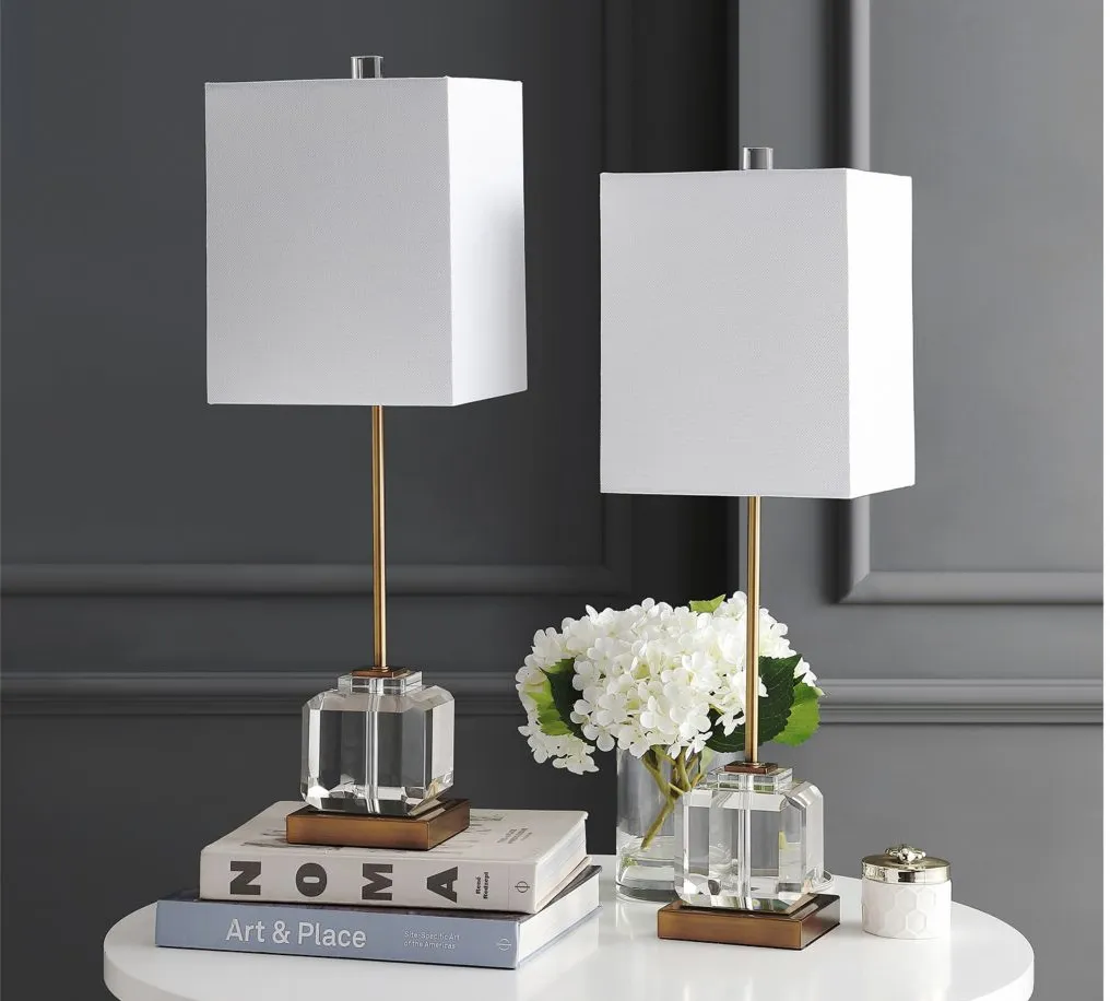 Calli Table Lamp Set in Clear by Safavieh