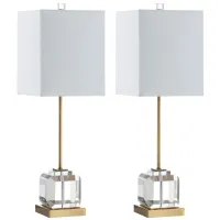 Calli Table Lamp Set in Clear by Safavieh