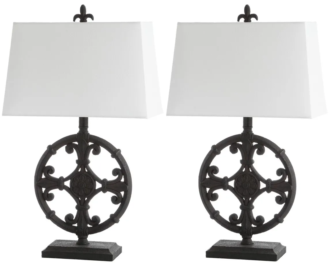 Trace Table Lamp Set in Black by Safavieh