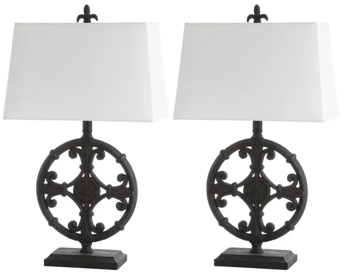 Trace Table Lamp Set in Black by Safavieh