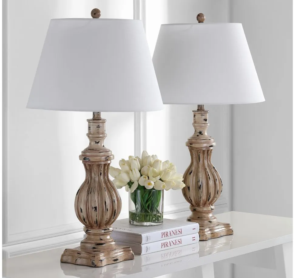 Vaughn Table Lamp Set in Brown by Safavieh