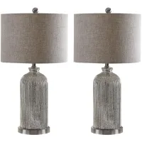 Gibson Table Lamp Set in Silver by Safavieh