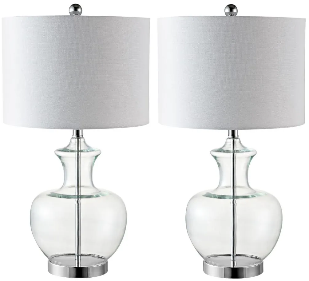 Kashton Table Lamp Set in Clear by Safavieh