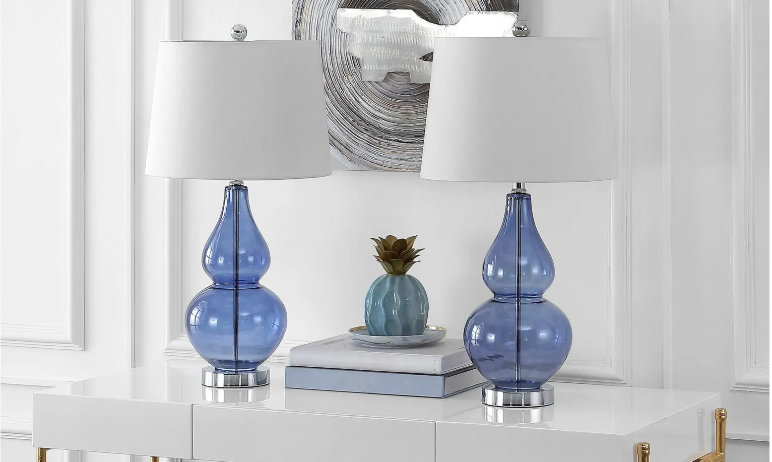 Graham Table Lamp Set in Blue by Safavieh