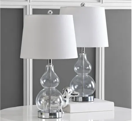 Phoenix Table Lamp Set in Clear by Safavieh