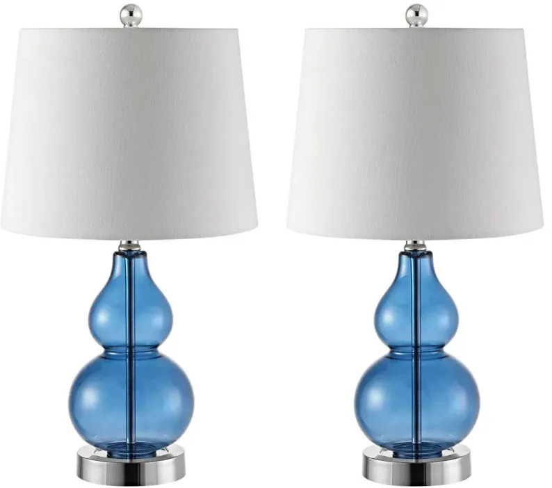 Phoenix Table Lamp Set in Blue by Safavieh