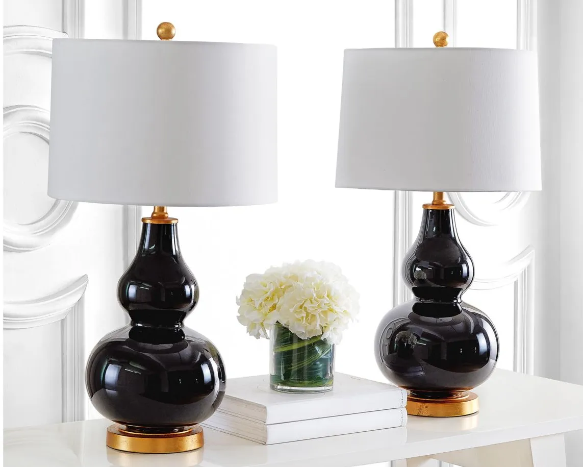 Zayne Table Lamp Set in Black by Safavieh