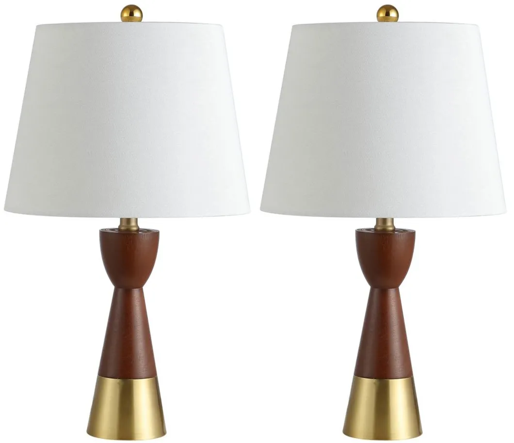 Myles Table Lamp Set in Brown by Safavieh