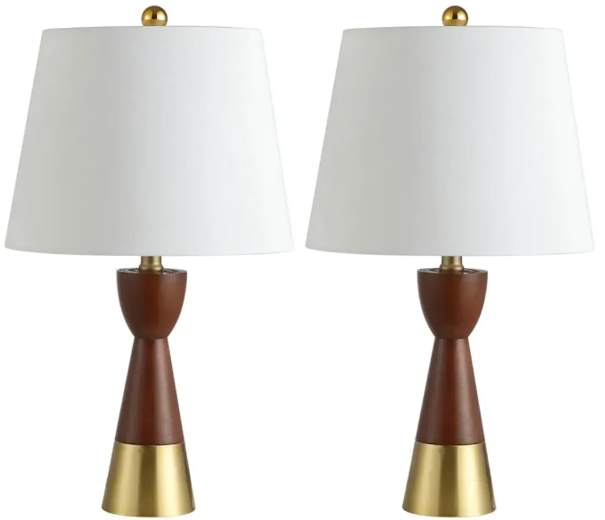 Myles Table Lamp Set in Brown by Safavieh