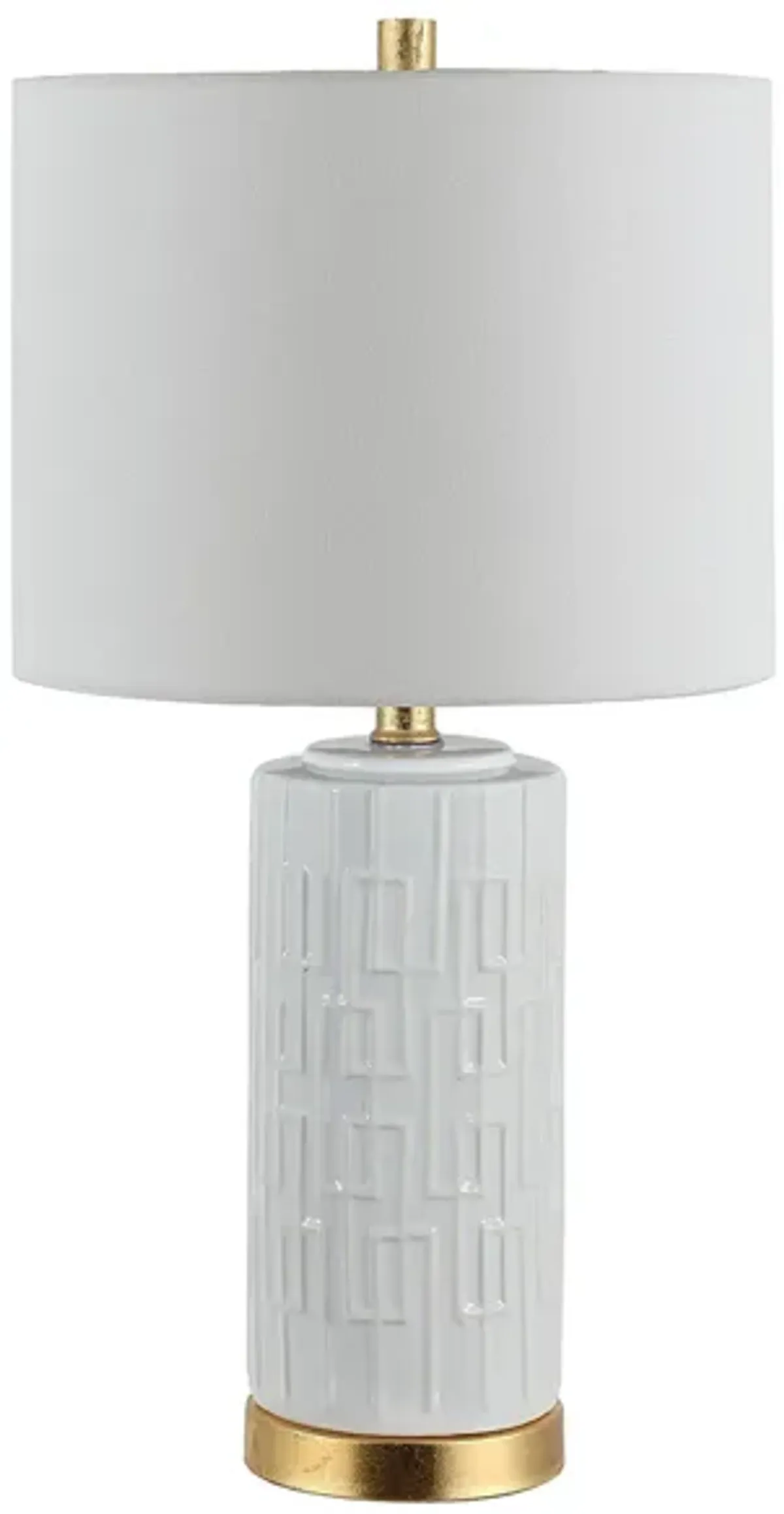 Frena Ceramic Table Lamp in White by Safavieh