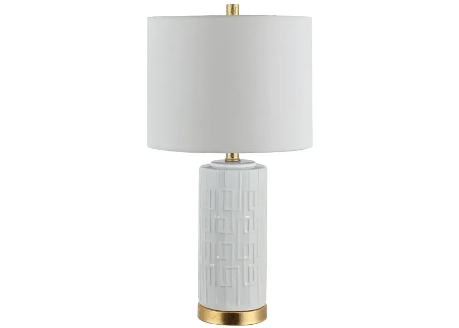 Frena Ceramic Table Lamp in White by Safavieh