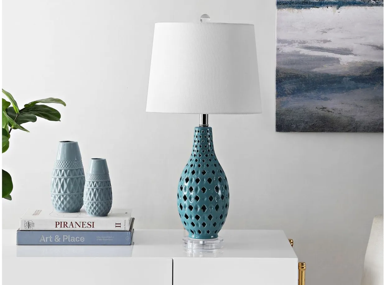 Brisor Ceramic Table Lamp in Blue by Safavieh