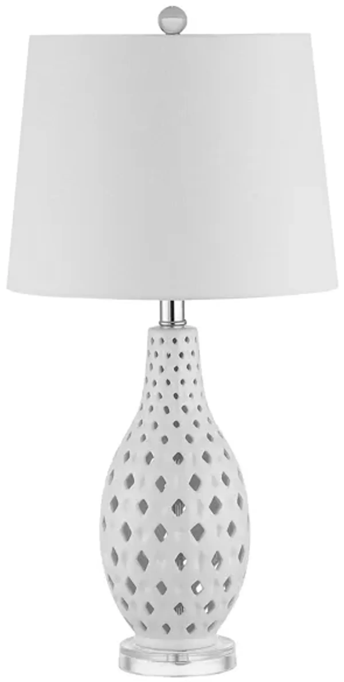 Brisor Ceramic Table Lamp in White by Safavieh