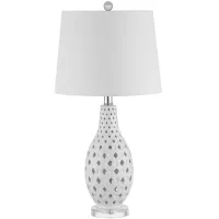 Brisor Ceramic Table Lamp in White by Safavieh