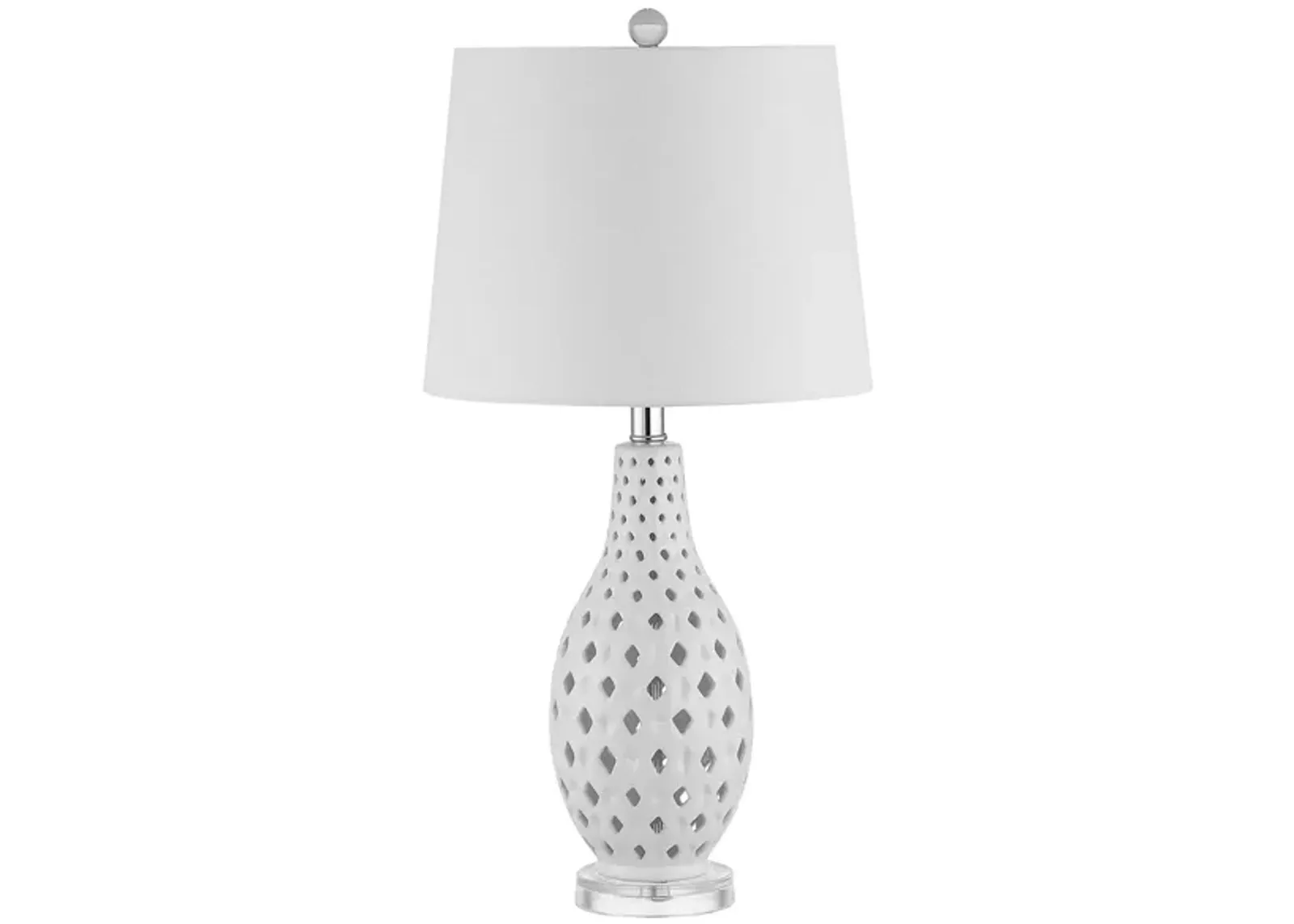 Brisor Ceramic Table Lamp in White by Safavieh