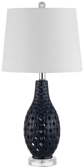 Brisor Ceramic Table Lamp in Navy by Safavieh