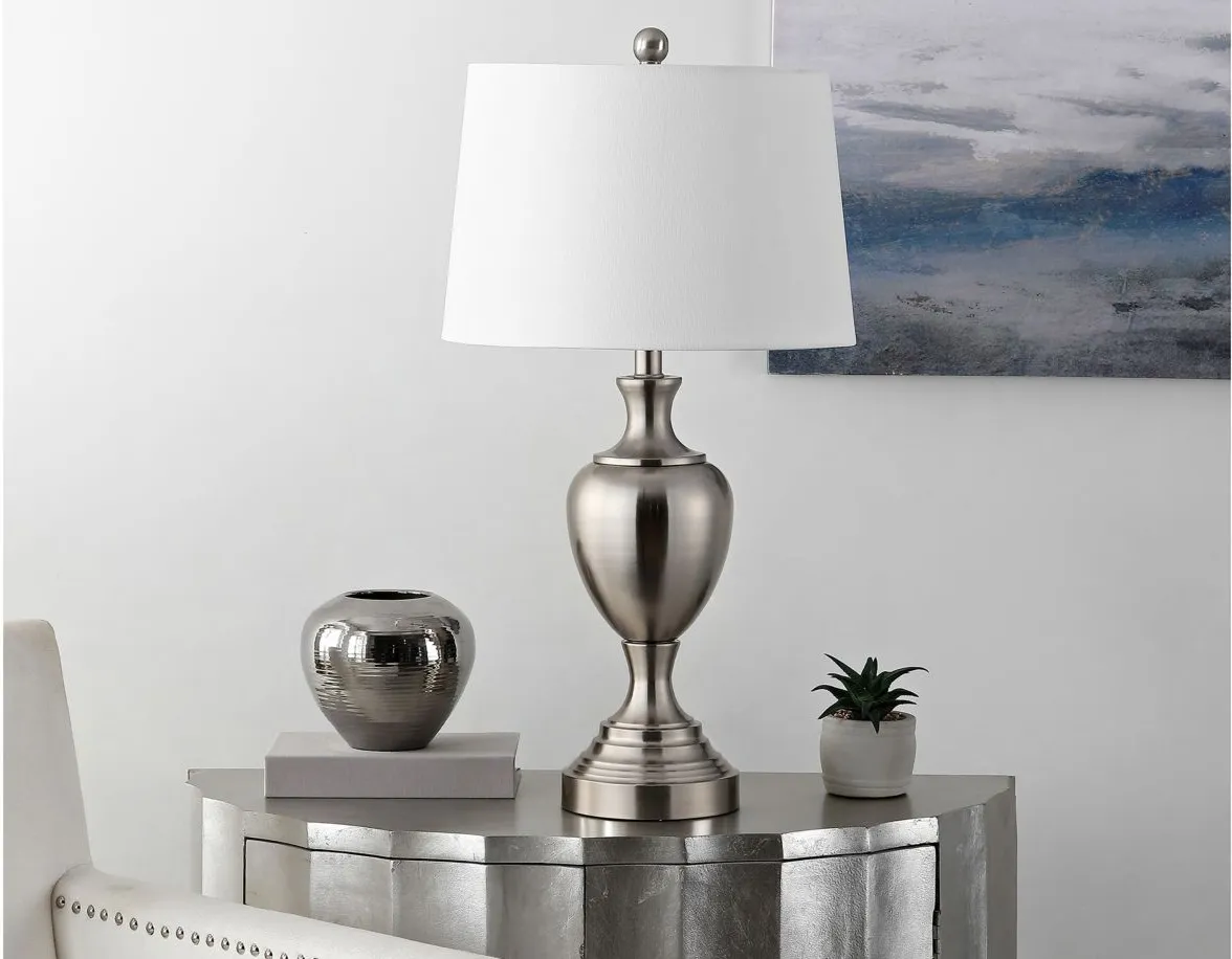 Karlen Iron Table Lamp in Nickel by Safavieh