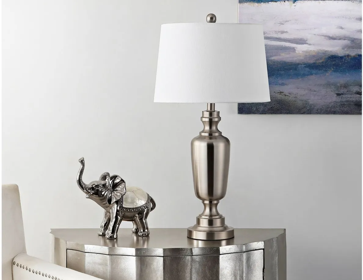 Nilla Iron Table Lamp in Nickel by Safavieh