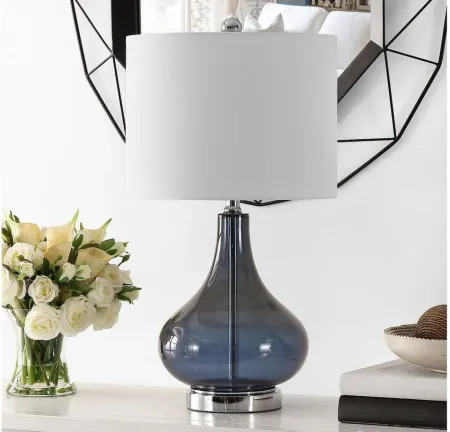 Penla Glass Table Lamp in Blue by Safavieh