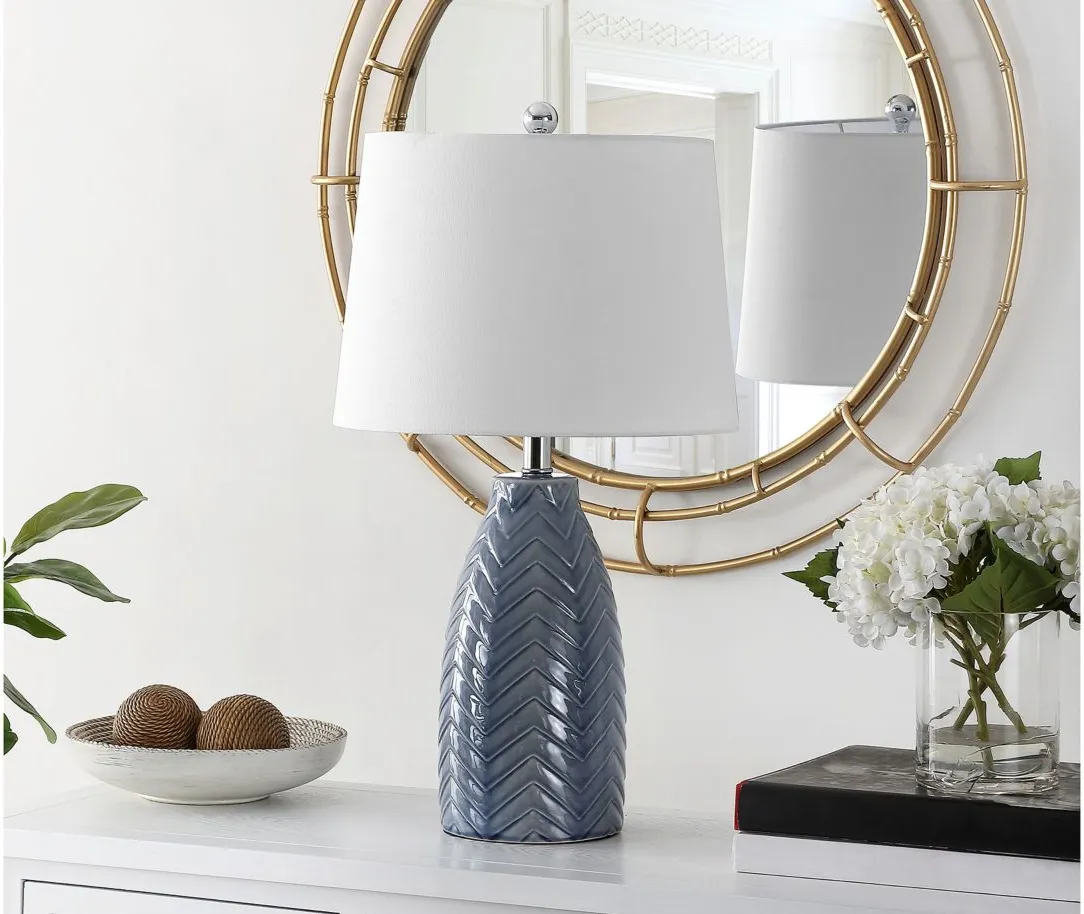 Lamson Glass Table Lamp in Gray by Safavieh