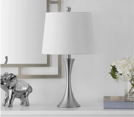 Gremla Iron Table Lamp in Nickel by Safavieh