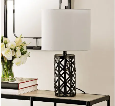 Armena Iron Table Lamp in Black by Safavieh