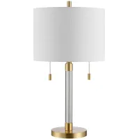 Remzi Glass Table Lamp in Brass by Safavieh