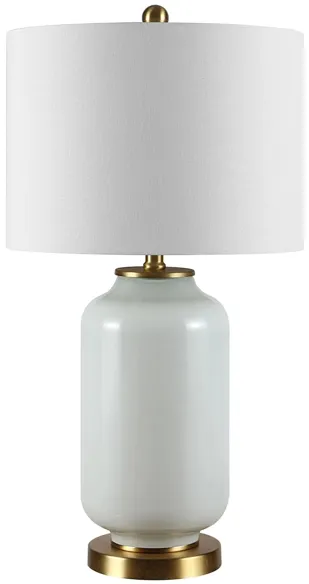 Nakula Glass Table Lamp in White by Safavieh