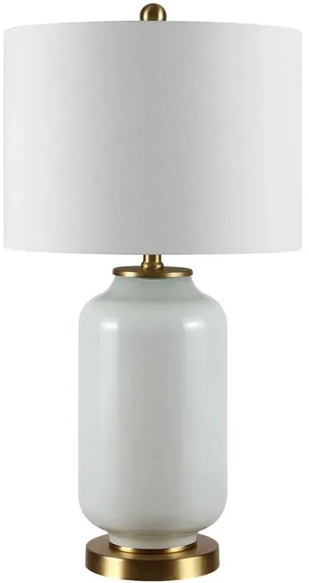 Nakula Glass Table Lamp in White by Safavieh