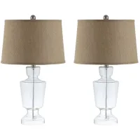Nadine Glass Table Lamp Set in Clear by Safavieh