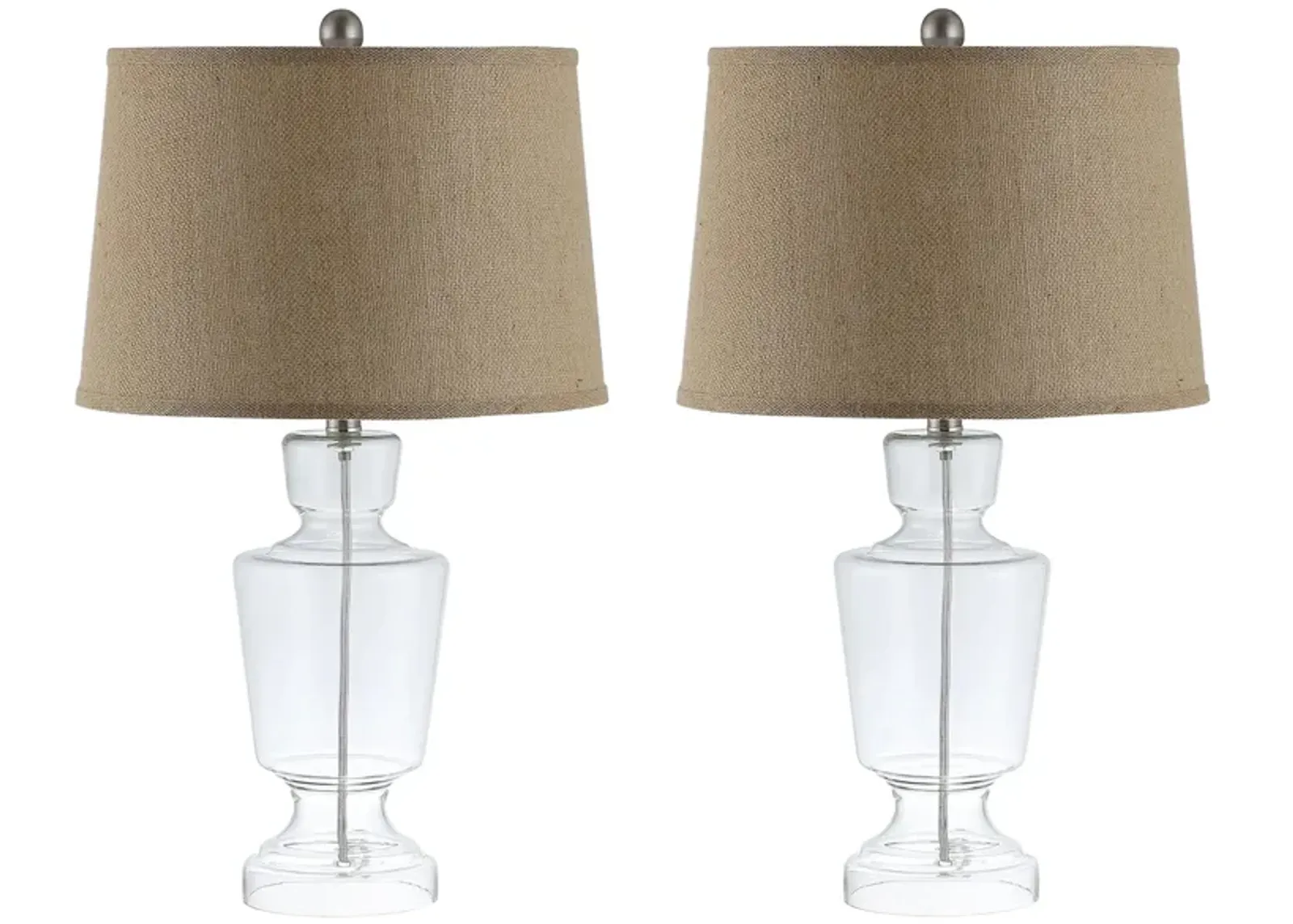 Nadine Glass Table Lamp Set in Clear by Safavieh